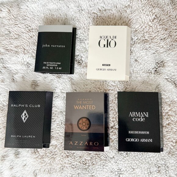 Luxury Men’s Fragrance Sample Set - 5 Designer Scents - .04oz Each - Picture 1 of 2